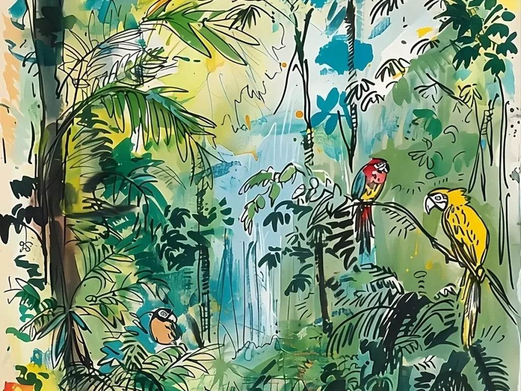 Illustration forêt tropicale
